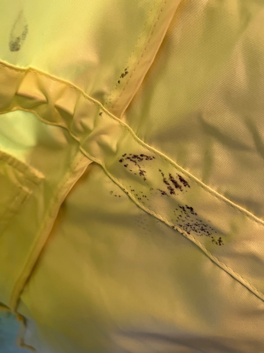 Talbots Yellow Hooded Rain Jacket with Mint Lining - Picture 5 of 9